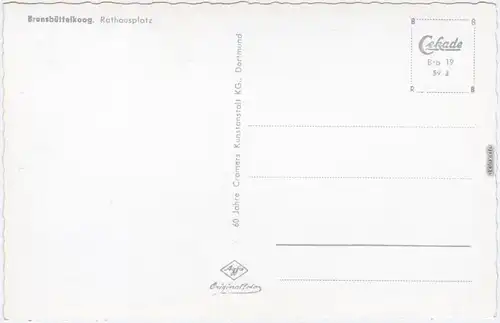 Brunsbüttel Brunsbüttelkoog Rathausplatz Dithmarschen Itzehoe 1959