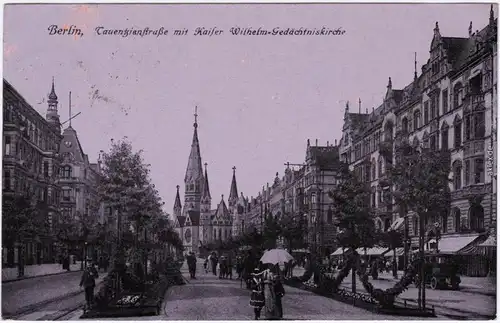 Charlottenburg Berlin geschmückte Tauentzienstraße und Gedächtniskirche 1917