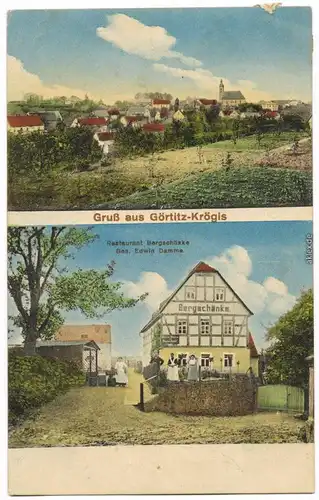 Krögis Käbschütztal Görtitz Restaurant Bergschänke Bahnpost b Meißen  1913