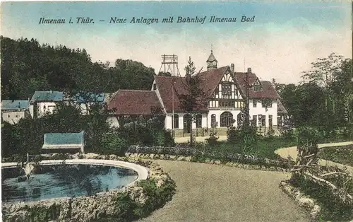 Ilmenau Neue Anlagen mit Bahnhof Ilmenau Bad 1929