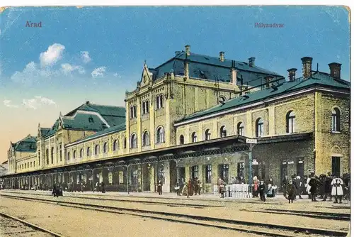 Arad (Rumänien) Arad (România) Pàlyaudvar Bahnhof 1916