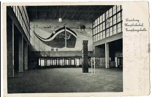 Duisburg Empfangshalle, Wandgemälde - Bahnhof 1939 