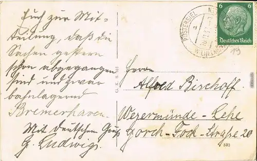 Ansichtskarte Rüstersiel Wilhelmshaven Gasthof zum alten Friesen 1918