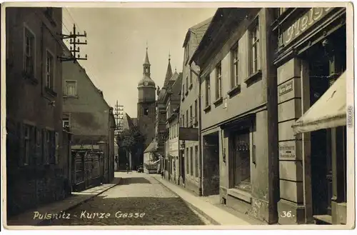 Pulsnitz Kurze Gasse Foto Ansichtskarte  1935