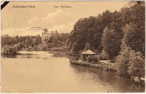 Ansichtskarte Zehlendorf Berlin Der Waldsee, Villen, Pavillon 1914