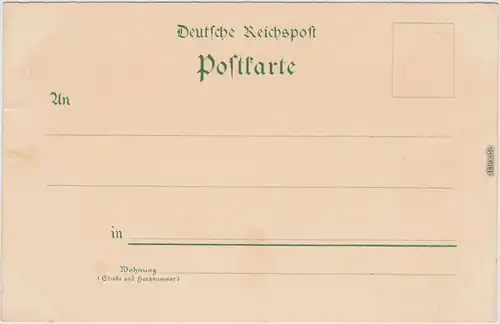 Mittweida Litho: Kirche, Postamt, Technikum, Panorama 1904 
