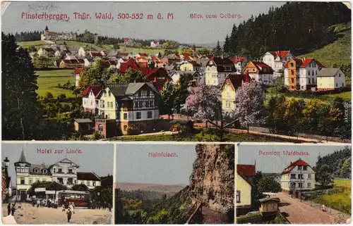 Finsterbergen Friedrichroda 4B Hotel Linde Hainfelsen und Pension Waldhaus 1920