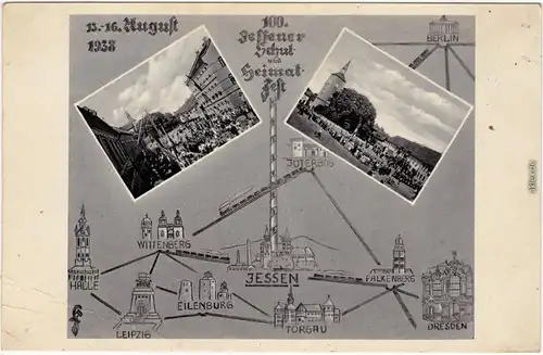 Jessen 100. Jessener Schul und Heimatfest - Feier b Annaburg Wittenberg 1938