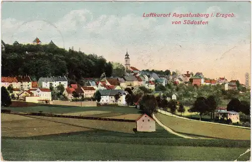 Augustusburg Partie an der Stadt - von Südosten b Chemnitz Ansichtskarte 1912