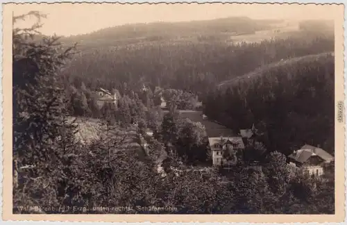 Bärenburg Altenberg (Erzgebirge) Blick auf die Schäfermühle 1930