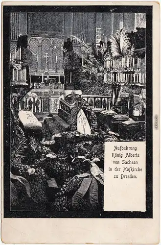 Altstadt Dresden Drježdźany Aufbewahrung König Albert in der Hofkirche 1907