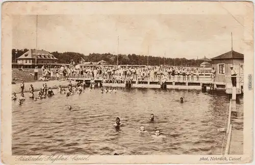 Kassel Cassel Städtisches Flußbad Ansichtskarte 1928