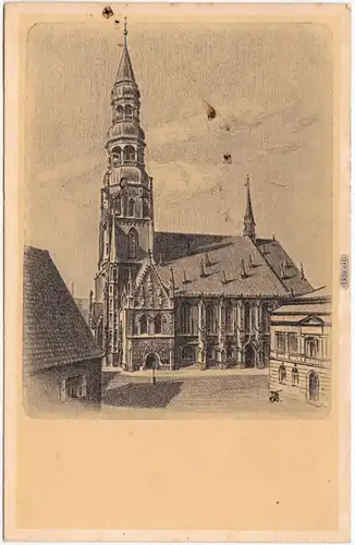 Zwickau Partie an der Marienkirche Ansichtskarte 1913