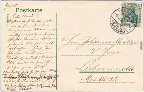 Rochlitz Eingang zum Schloß  Handkolorierte Ansichtskarte  1908