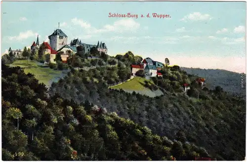 Ansichtskarte  Burg an der Wupper Solingen Partie am Schloß-Burg 1915