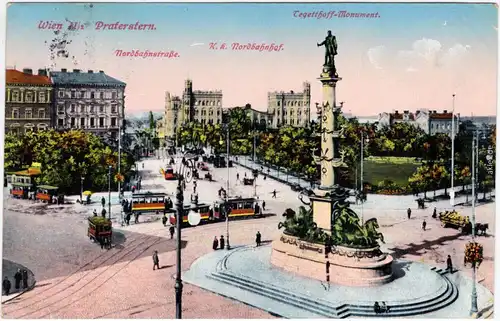 Wien Praterstern - Belebt Ansichtskarte 1913