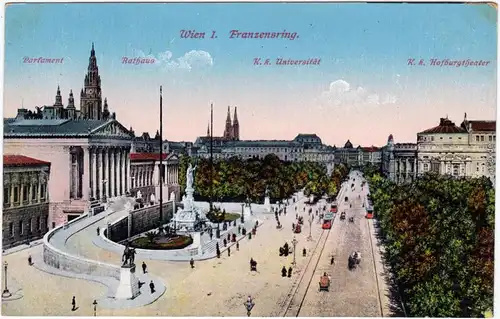 Wien Franzensring Ansichtskarte  1918