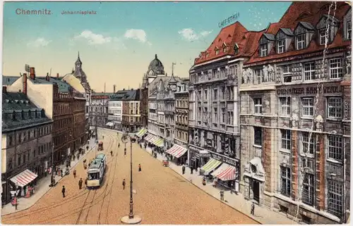 Chemnitz Karl-Marx-Stadt Johannisplatz Ansichtskarte 1915