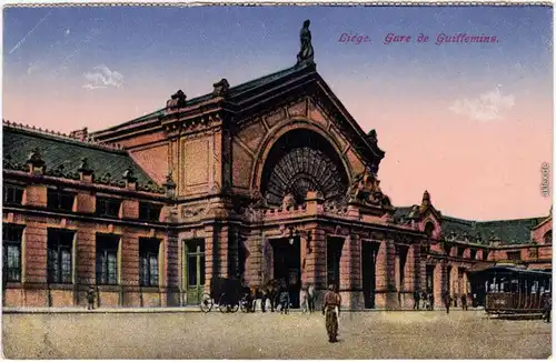 Lüttich Luik / wallonisch: Lîdje Gare de Guillemins Bahnhof Ansichtskarte 1918