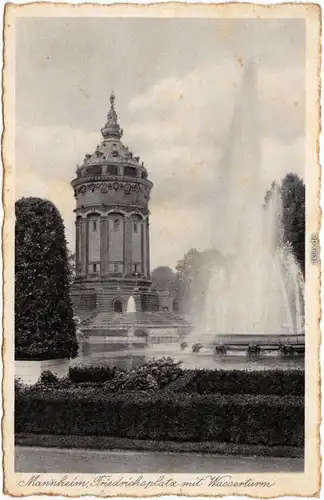 Mannheim Wasserturm und  Friedrichsplatz 1934 