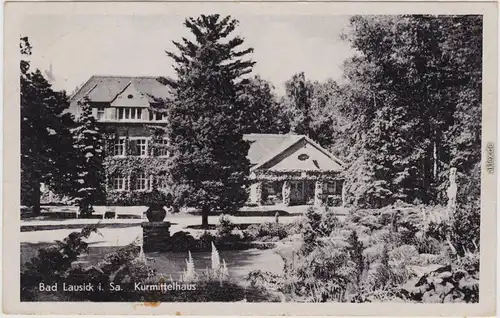 Ansichtskarte Bad Lausick Lausigk Partie am Kurhaus 1955