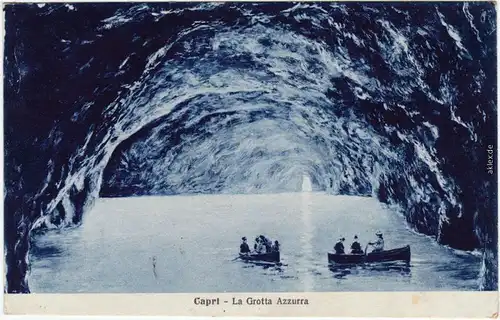 Capri La Grotta Azzura Kampanien Vintage Postcard 1922