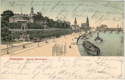 Innere Altstadt Dresden Drježdźany Panorama - Belvedere 1905