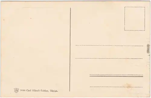 Zürich Segelboot - Stadt Ansichtskarte 1913