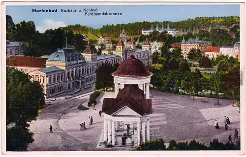 Marienbad Mariánské Lázně Kurhaus, Neubad und Ferdunandbrunnen 1930