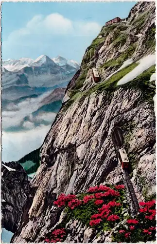 Luzern Lucerna Pilatusbahn - Eselwand und Berneralpen 1965