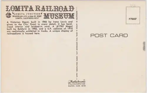 Lomita Lomita Railroad Museum Eisenbahn California Kalifornien  1968