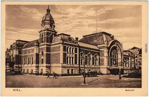 Kiel Partie am Bahnhof Ansichtskarte 1922