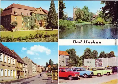 Bad Muskau  Moorbad, Schlossruine, Ernst-Thälmann-Str., Platz des Friedens 1979