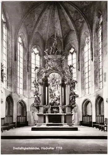 Görlitz Zgorzelec Dreifaltigkeitskirche, Hochaltar  Foto Ansichtskarte 1979