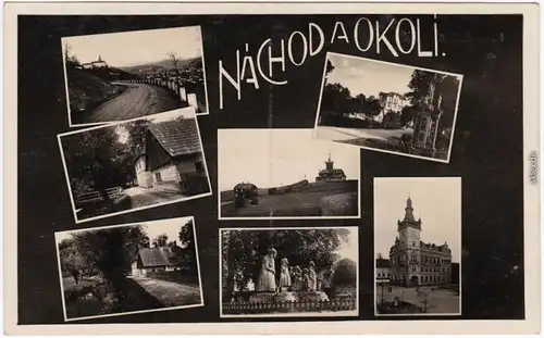 Nachod Náchod Straßen, Bauden und Rathaus Fotokarte Königgrätz  1935