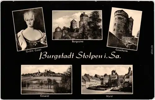 Stolpen Burg, Gräfin Cosel, Markt 1958