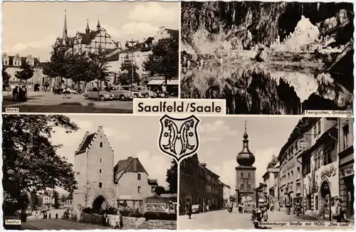 Saalfeld (Saale) Markt, Saaltor, Feengrotten, Blankenburger Str 1959