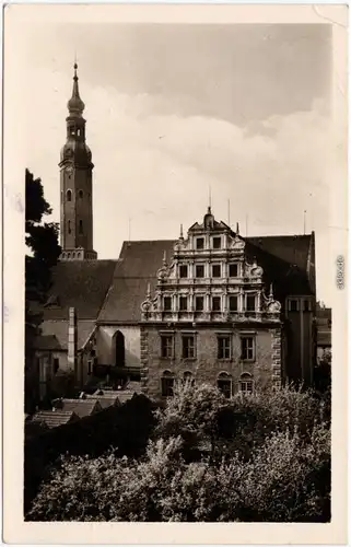 Zittau Museumsgiebel und Klosterkirche Oberlausitz  1953