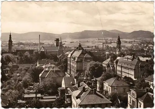 Zittau Panorama Foto Ansichtskarte Oberlausitz  1966