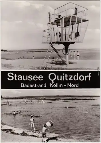 Quitzdorf am See  Stausee Badestrand Kollm-Nord b Bautzen Ansichtskarte  1979