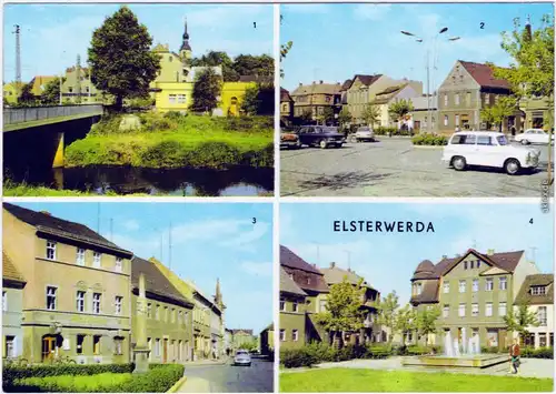 Elsterwerda Elster, Markt, Postmeilensäule, Hauptstraße 1972