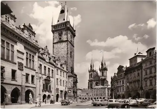 Prag Praha Straßenpartie am Altstädter Rathaus  - Autos 1965 