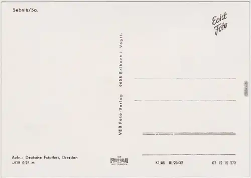 Sebnitz Luftbild Ansichtskarte  1985