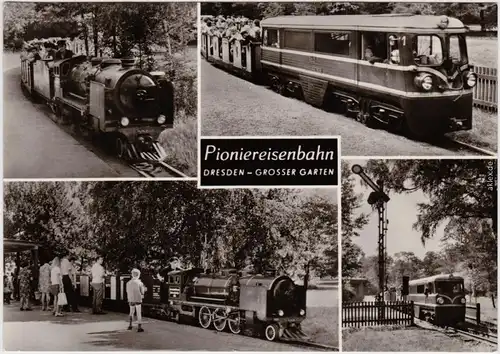 Dresden  Pioniereisenbahn, Großer Garten Foto Ansichtskarte 1977