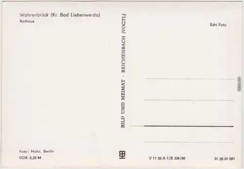 Uebigau Wahrenbrück Partie am Rathaus Ansichtkarte b Bad Liebenwerda 1980