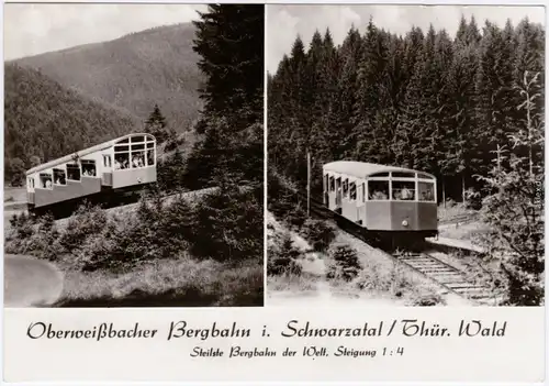 Foto Ansichtskarte Lichtenhain Bergbahn-Oberweißbach 2 Bild: Bergbahnen 1974