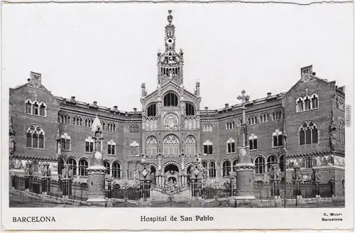 Barcelona Hospital de San Pablo Ansichtskarte Postcard 1912