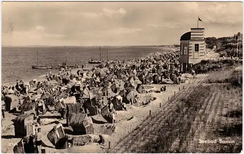 Foto Ansichtskarte Bansin Heringsdorf (Ostseebad) Strand belebt 1959