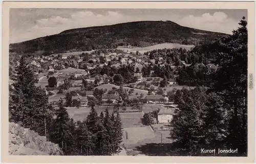 Jonsdorf Panorama mit Jonsberg. Blick v. d. Sprungschanze 1953