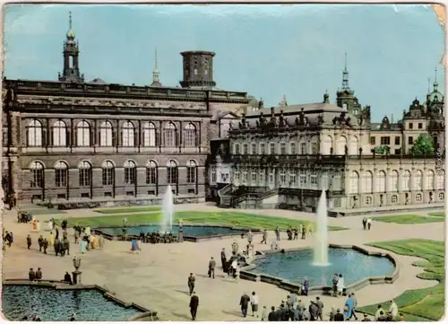 Innere Altstadt Dresden Dresdner Zwinger zerstörtes Schloss im Hintergrund 1964